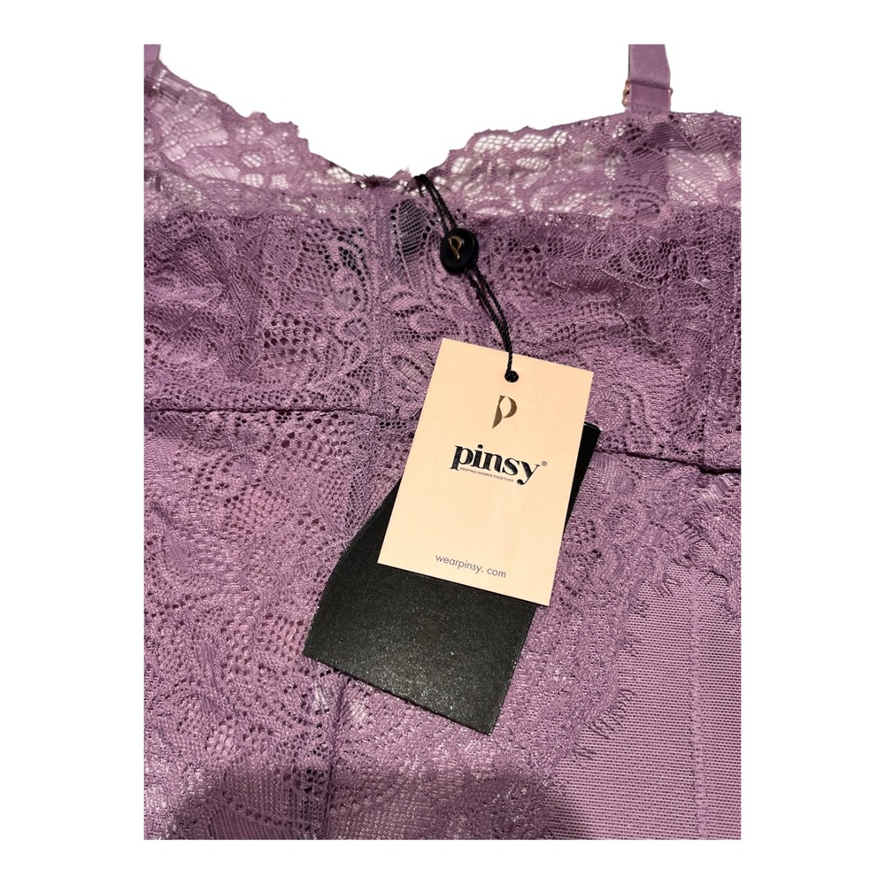 Pinsy Smoothing Lace‎ Shapewear Bodysuit NEW TAGS 2X LILAC - Picture 5 of 9